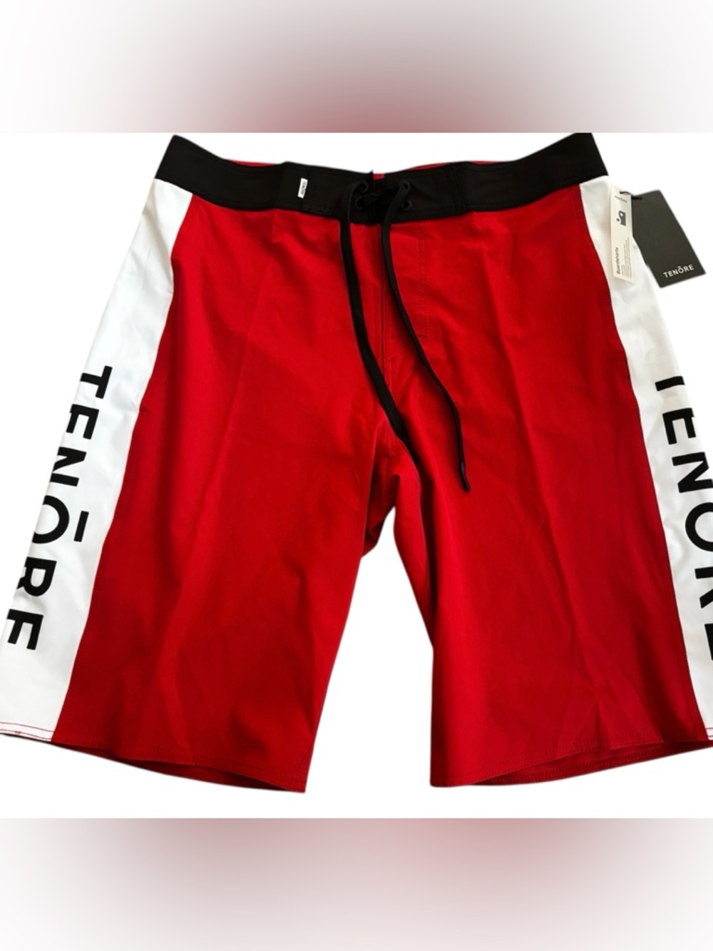 NWT Tenore Mens Team Boardshort 21" Swim Surf Card Red Black White size 32